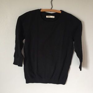 3/4 sleeve black sweater